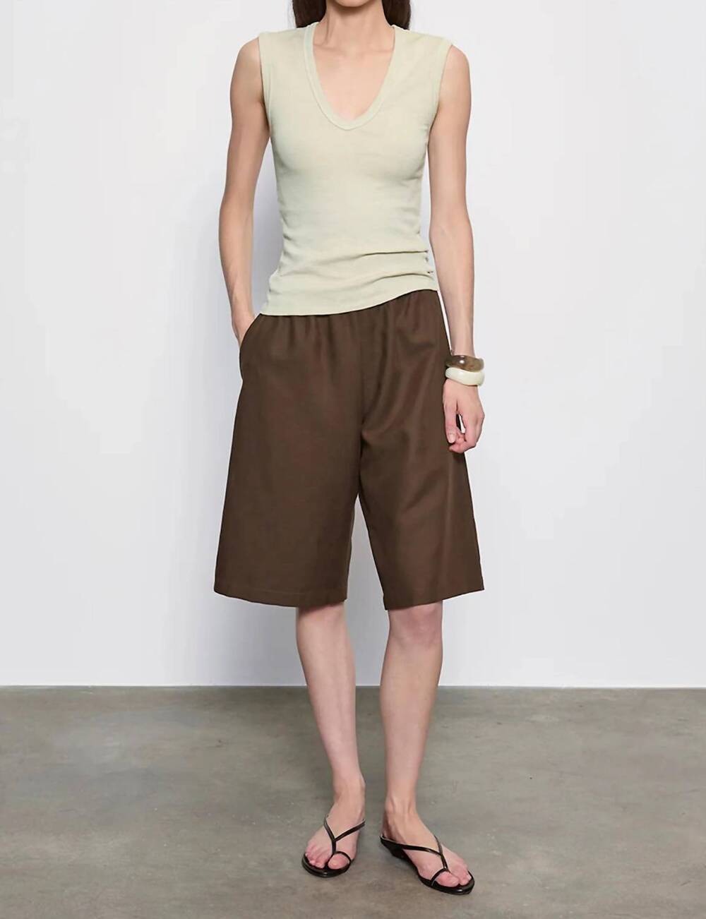 NEW ENZA COSTA textured rib sleeveless tank top in beach glass